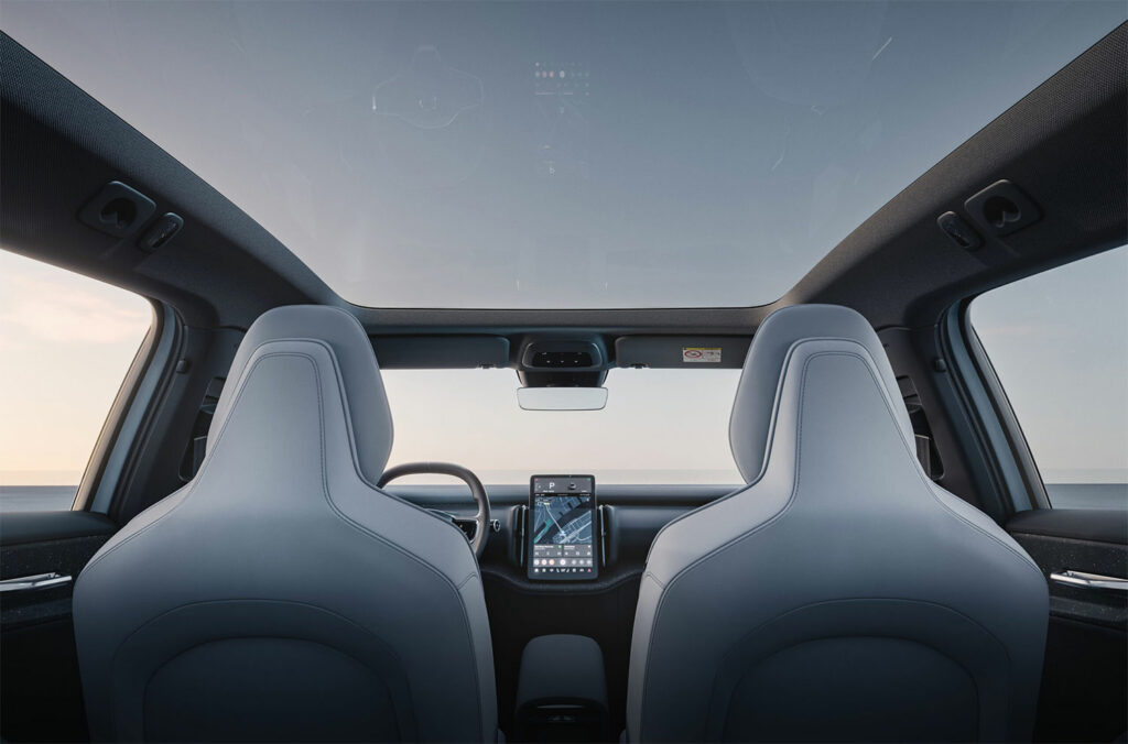 Volvo Elektro-SUV EX30 Ansicht Innenraum mit Panorama Glasdach