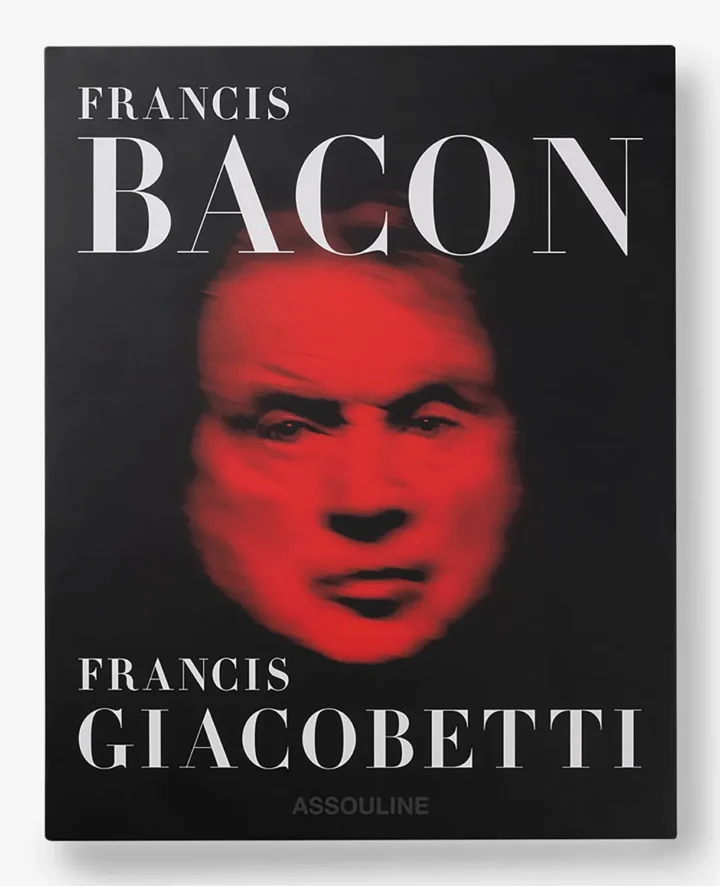 Cover of the book "Francis Bacon - Francis Giacobetti" with red, blurred portrait of Bacon