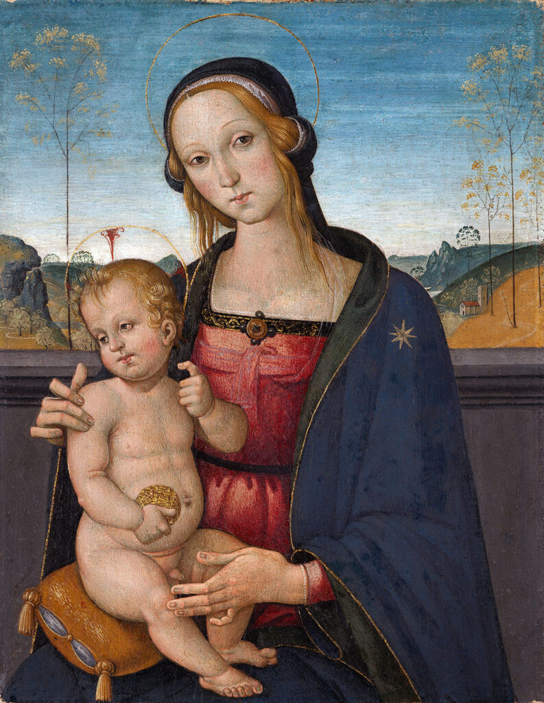 Il Fantasia (eigentlich Giovanni di Francesco Ciambella), Madonna mit Kind vor einer Landschaft, um 1500–1503
 © Lindenau-Museum Altenburg, Foto: punctum/Bertram Kober